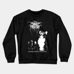 Dark Frenchie Throne // Black Metal Punk French Bulldog Crewneck Sweatshirt